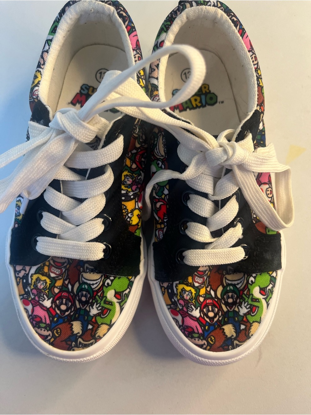 Nintendo Kids Super Mario Character Canvas Sneakers — Black & Multicolor